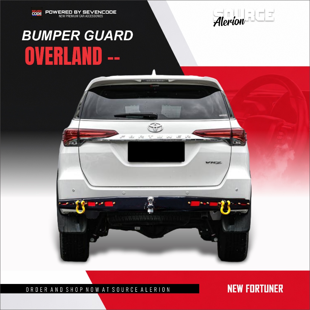 REAR BUMPER GUARD TOWING OVERLAND FULL BUMPER SEVENCODE WITH LAMP LED - TOYOTA NEW FORTUNER VRZ SRZ 
