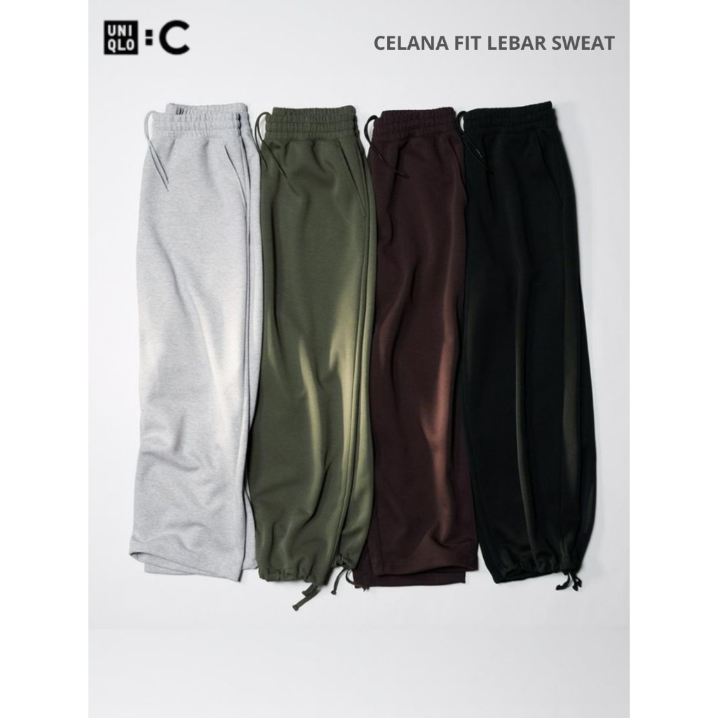 Sweatpants Uniqlo :C I Celana Fit Lebar Sweat I Sweat Wide Pants