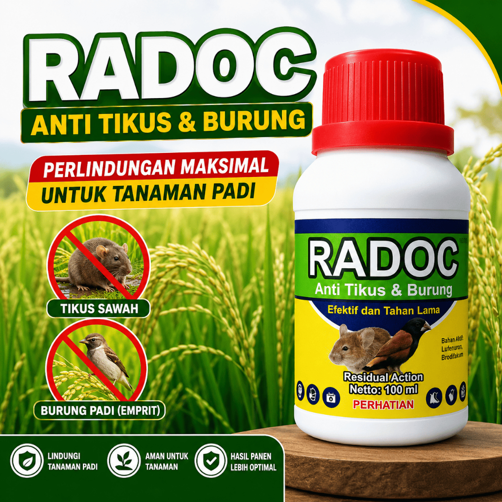 Radoc Pestisida Rodentisida Racun Obat obt Cair Pengusir Tikus Sawah Ampuh 100% Anti Burung Semprot 