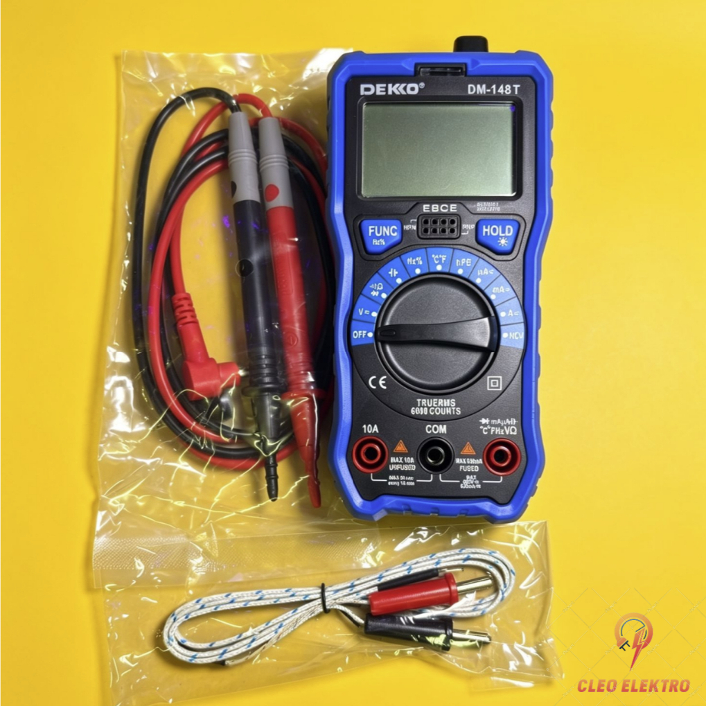 MULTIMETER DIGITAL DEKKO DM-148T MULTITESTER AVOMETER DIGITAL MULTI TESTER DM 148T +BATTERAI