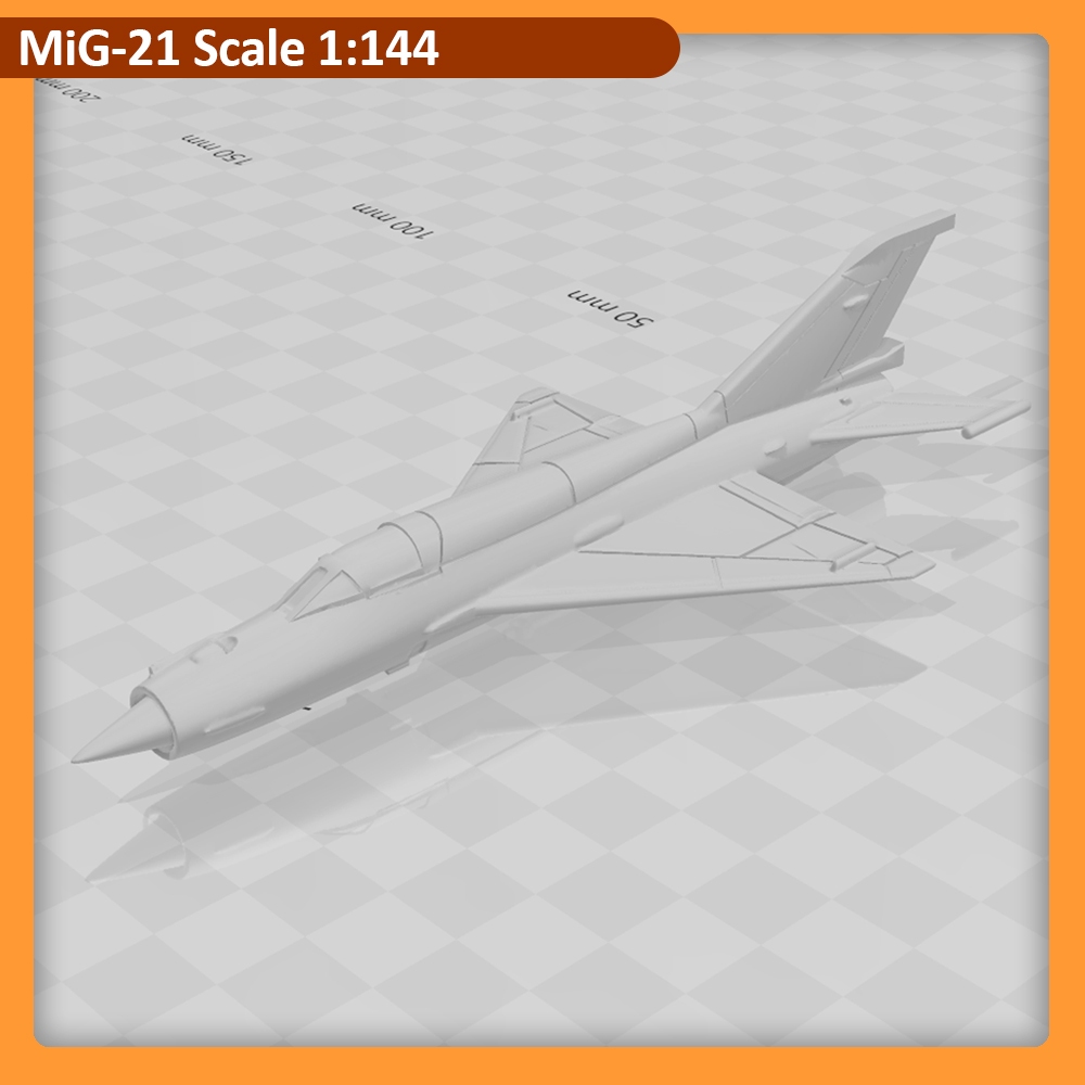 Miniatur Pesawat MiG-21 Skala 1:144, 3D Print pesawat Pajangan Mainan Mikoyan-Gurevich MiG-21 Fishbe