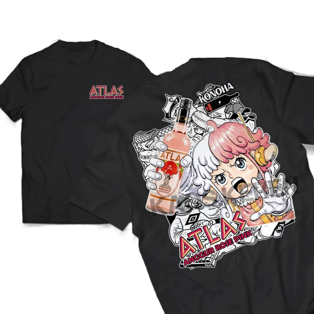 kaos ATLAS ANGGUR ROSE PINK kaos Distro ATLAS ANGGUR ROSE PINK Pria dan Wanita