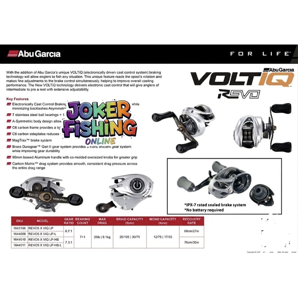 REEL BC ABU GARCIA REVO5 X VOLTIQ (VIQ)- HANDLE KIRI
