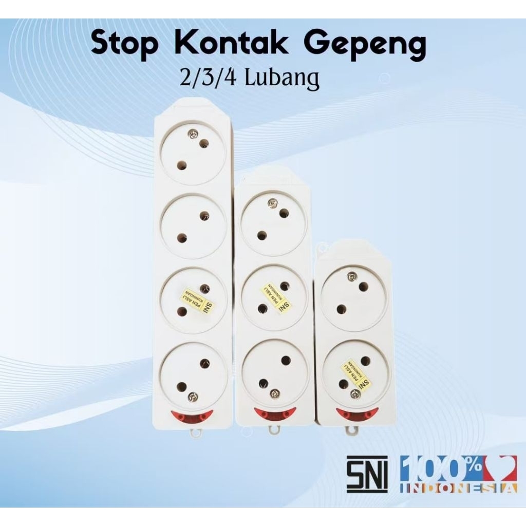 Stop Kontak Gepeng 2/3/4 Lubang Terminal Kuningan