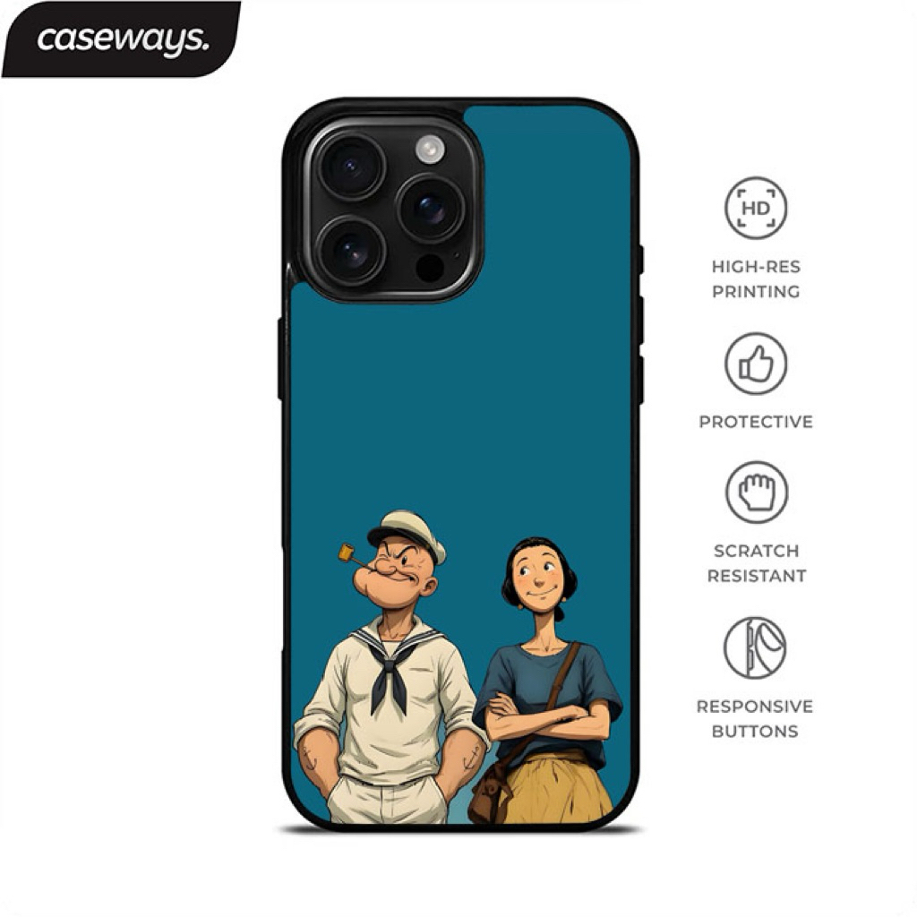 Custom Case Casing Iphone 17 16 15 14 13 12 11 XR PLUS PRO MAX MINI - popeye