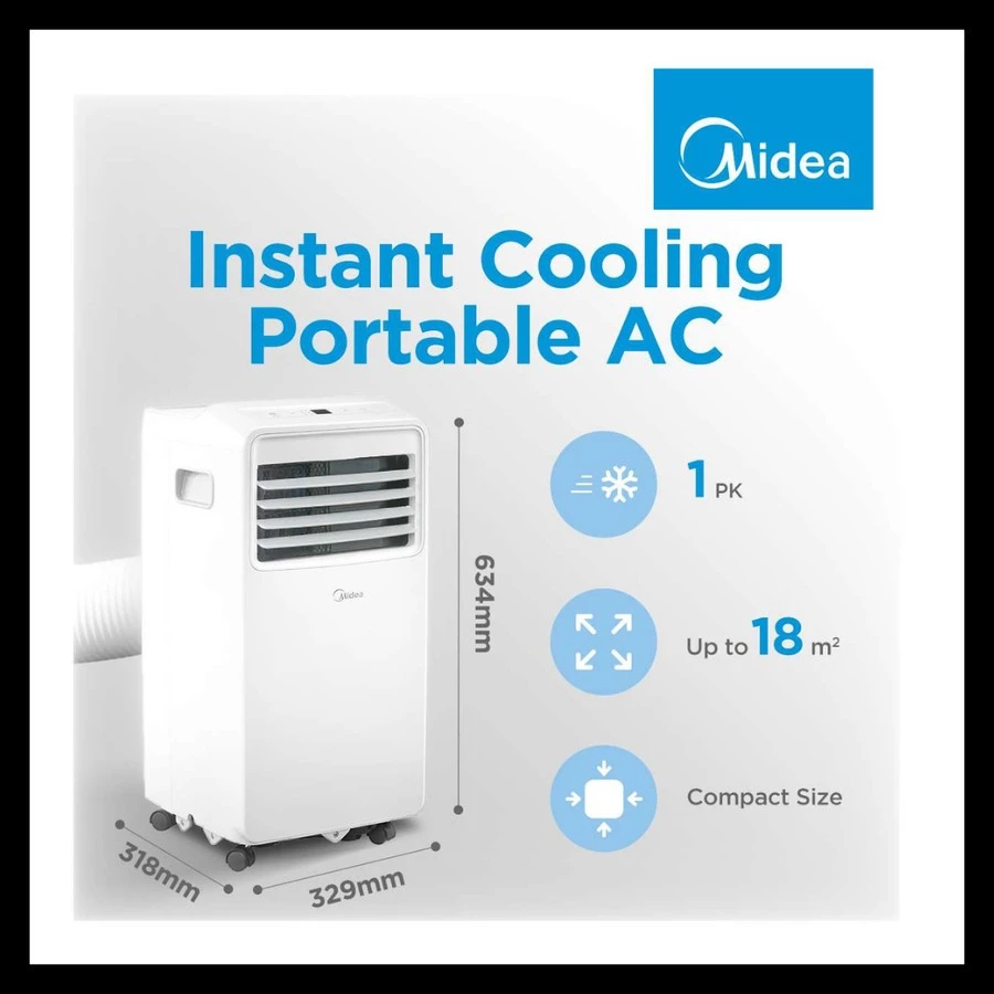 AC PORTABLE MIDEA 1PK MPHA-09CRN7 AC PORTABLE MIDEA 1 PK AC 1 PK PORTABEL MIDEA BATAM