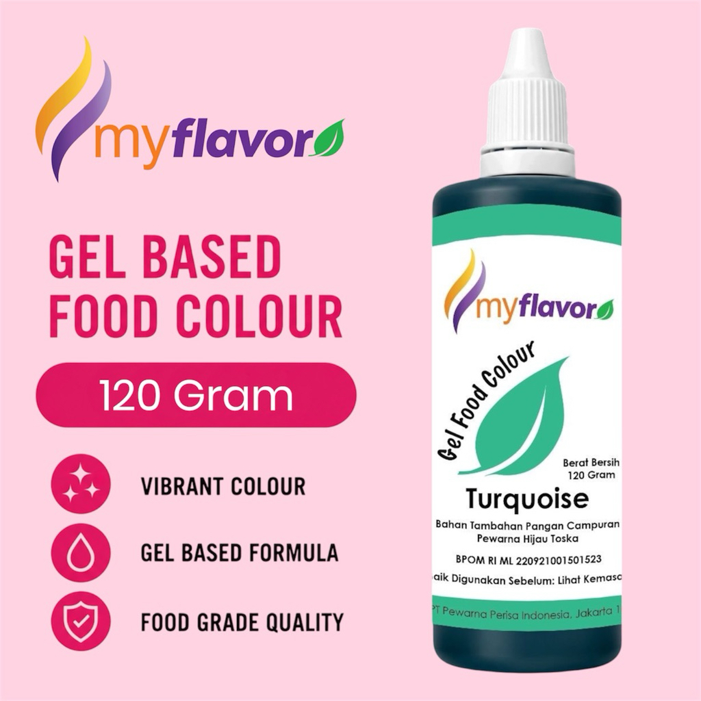 120 Gram Turquoise Gel My Flavor Food Color Food Colour Pewarna Makanan Warna Hijau Toska