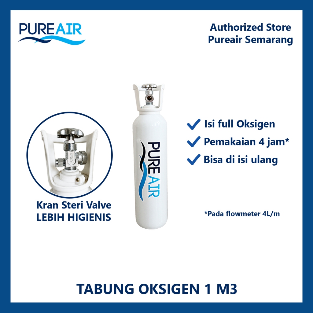 Pureair Tabung Oksigen Baru 1m3 Isi Oksigen
