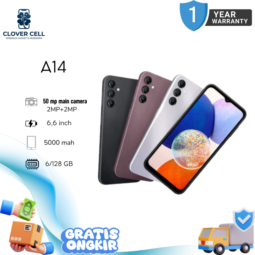 Smartphone SAMSUNG A14 RAM 6/128GB 4G LTE FULLSET