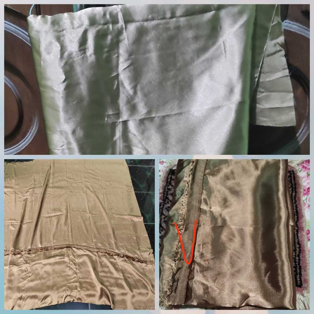 Stock Lama Kain Furing Glossy Tebal/Coklat Gold 122 x 143 (Dalamnya ada jahit sambungan ya)