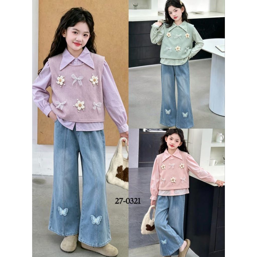 LHS_set 3in1 anak ves rajut bunga cantik