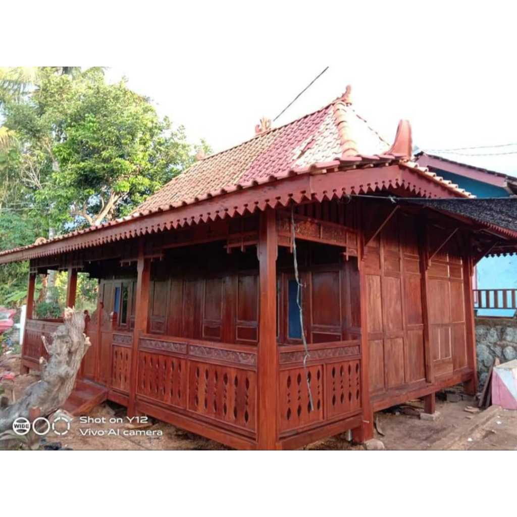 RUMAH KAYU JATI MINIMALIS , RUMAH GLAMPING KAYU JATI , RUMAH JOGLO