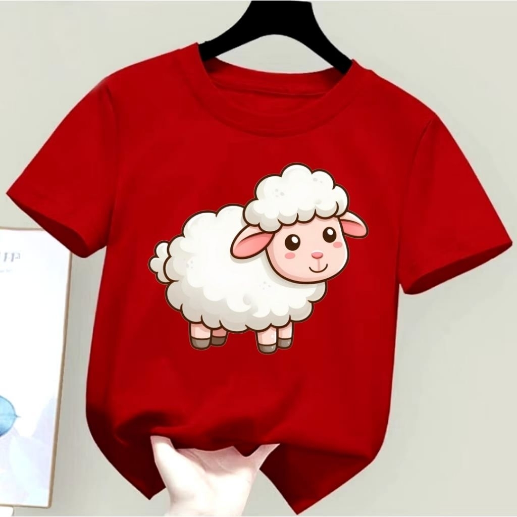 FAMILY89_STORE/BAJU KAOS ATASAN ANAK COWOK CEWEK GAMBAR ANAK DOMBA/BAJU KAOS ANAK ANAK DAN DEWASA DO