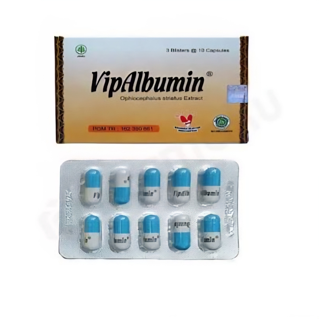 Vipalbumin Kapsul 10 Strip - Membantu Memelihara Kesehatan, Ekstrak Ikan Gabus, Dosis Fleksibel