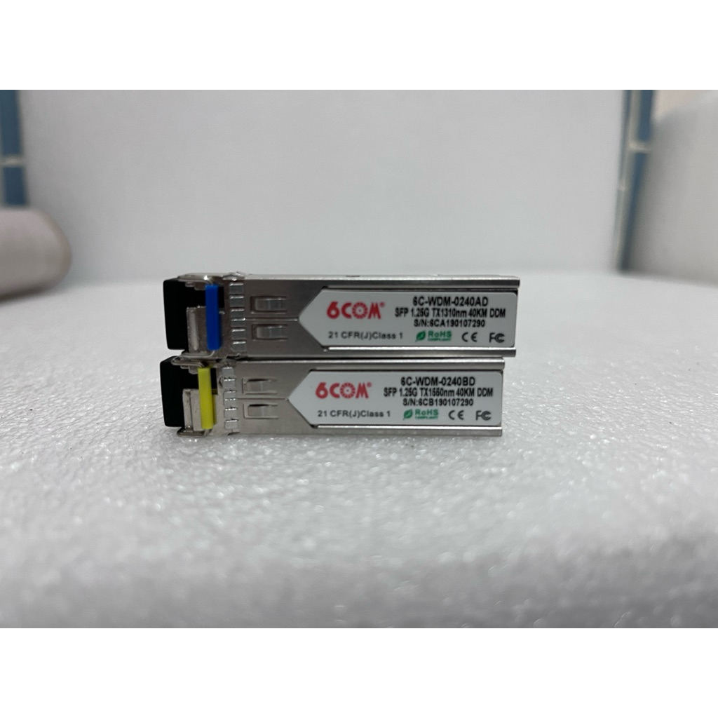 Sepasang BIDI SFP Transceiver 1.25G Tx1310 Rx1550nm 40Km 6COM Singlecore Bidi SFP 1G 40km