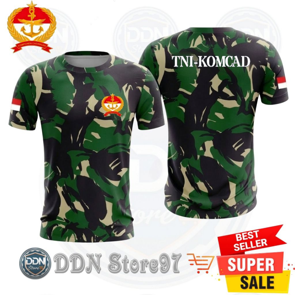 kaos tni komcad bahan Dryfit loreng Malvinas/Sablon DTF