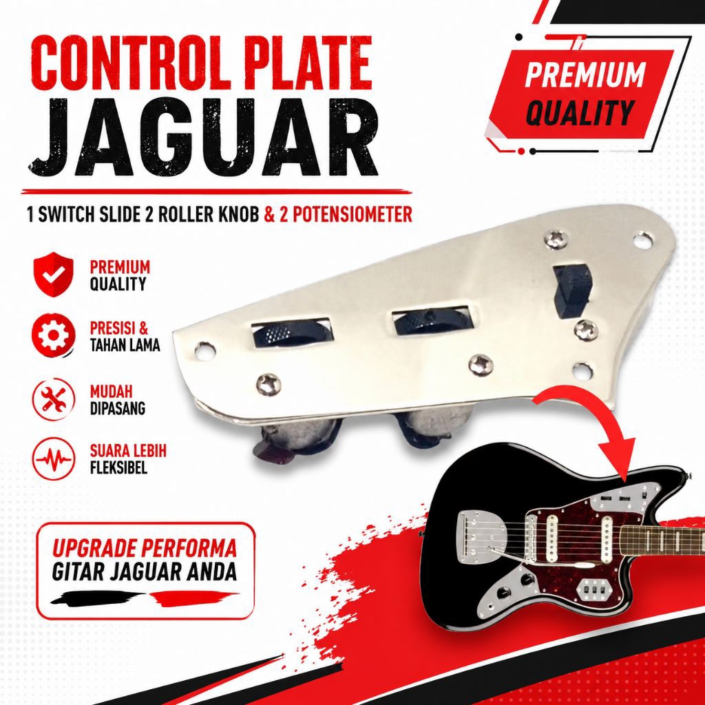 Control Plate Wiring Assembly Gitar Squier Jaguar
