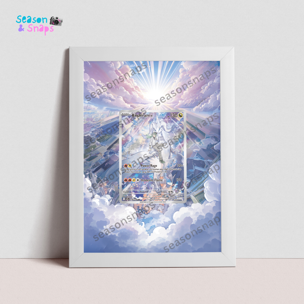 SEASONSNAPS Pokemon TCG Extended Art Frame - N's Reshiram AR (Battle Partners)