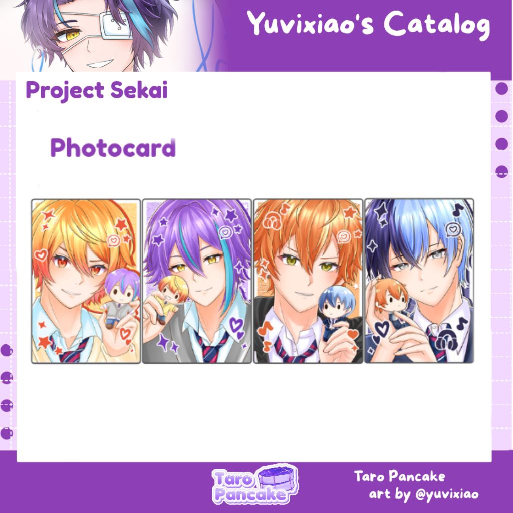 Project Sekai Fantasista Photocard (Akito, Toya, Rui, Tsukasa)