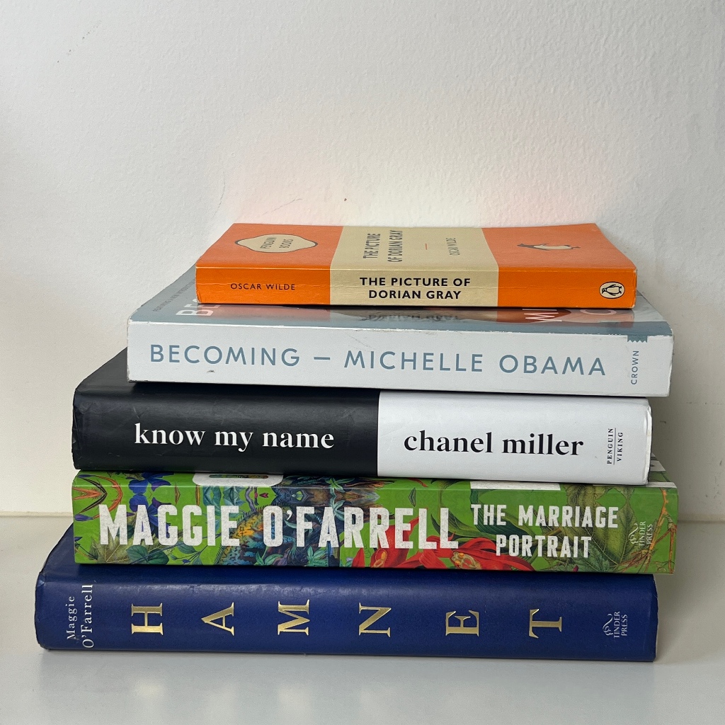 PRELOVED BOOK hamnet hardcover, know my name, dorian gray penguin orange, katabasis, babel, becoming