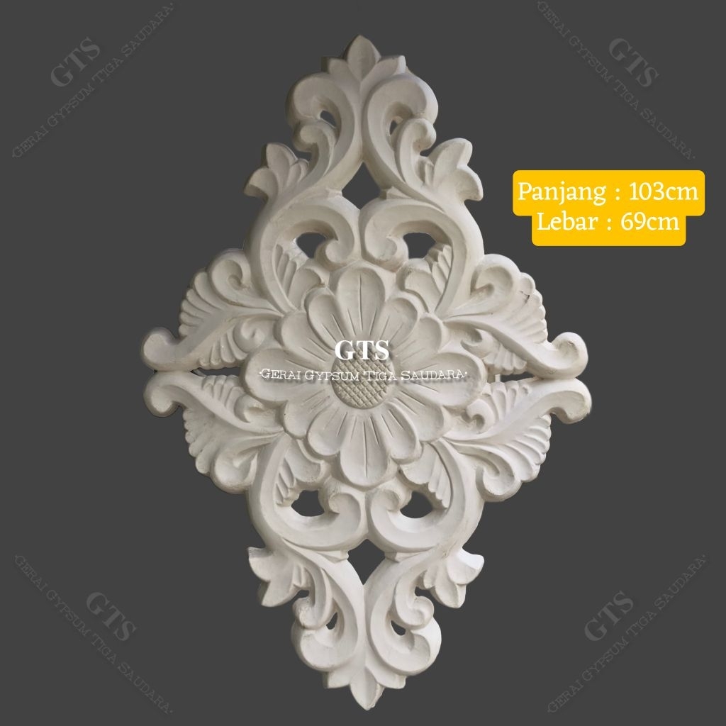 Ornamen isian wall moulding - Ornamen GIPSUM hiasan dinding dan plafon ukiran 100cm - Ornamen hiasan