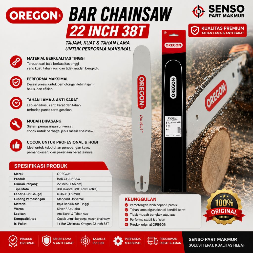 Oregon bar baja chainsaw 22inch 38T