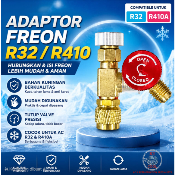 ADAPTOR PREON KRAN CHARGING VALVE R32/R410