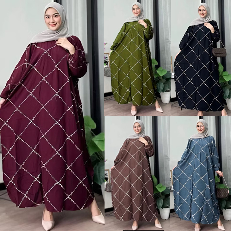 Kaftan Hajar Super Jumbo Daster Lowo Rayon Dress Wanita Busui By Afareen Mode