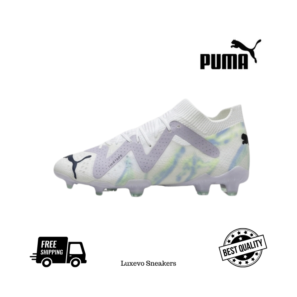 Sepatu Bola Puma Future Ultimate FG Original White Lavender Pastel - Sepatu Sepakbola Pria Mid-Cut P