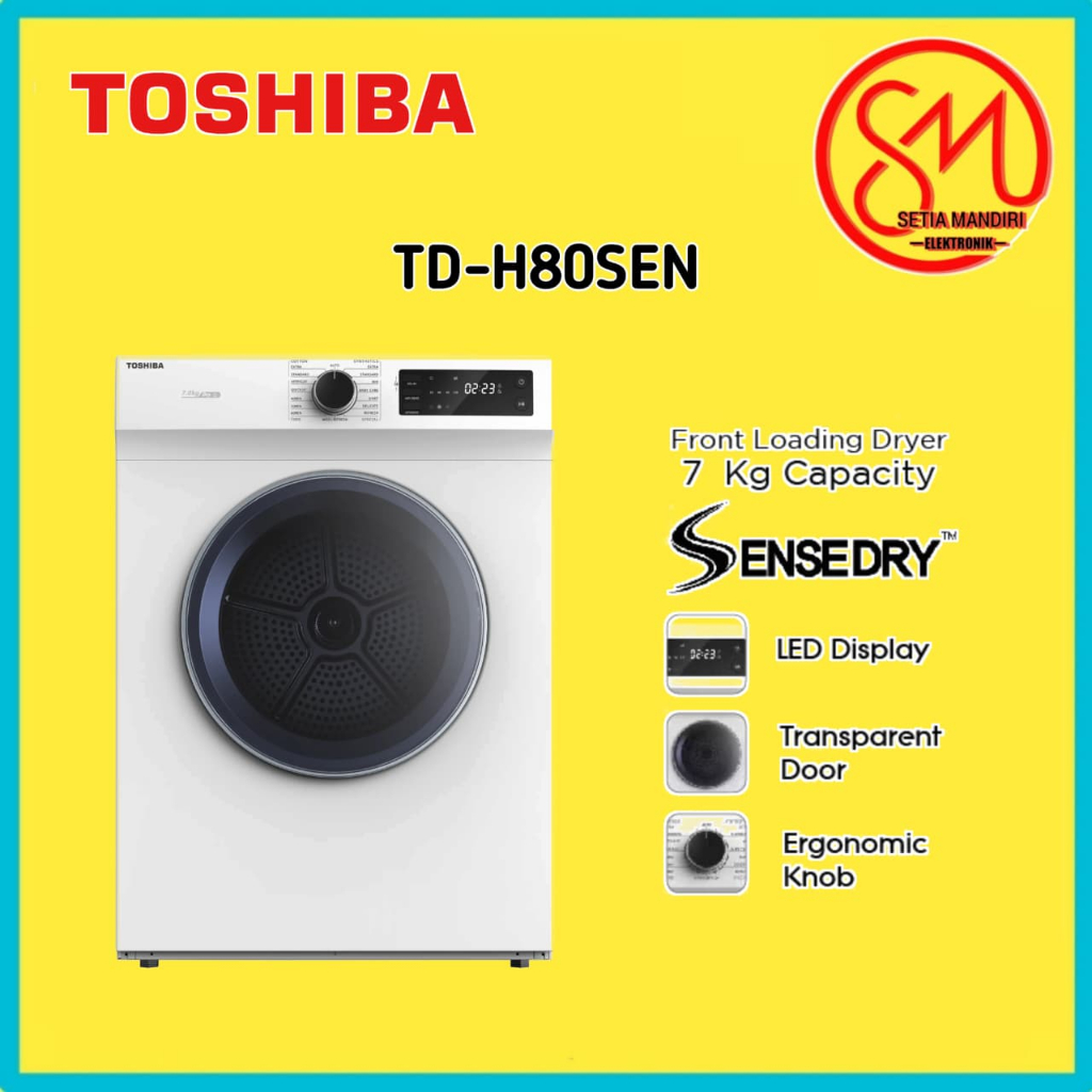 TOSHIBA Dryer Mesin Pengering Pakaian Kapasitas 7kg Model TD-H80SEN
