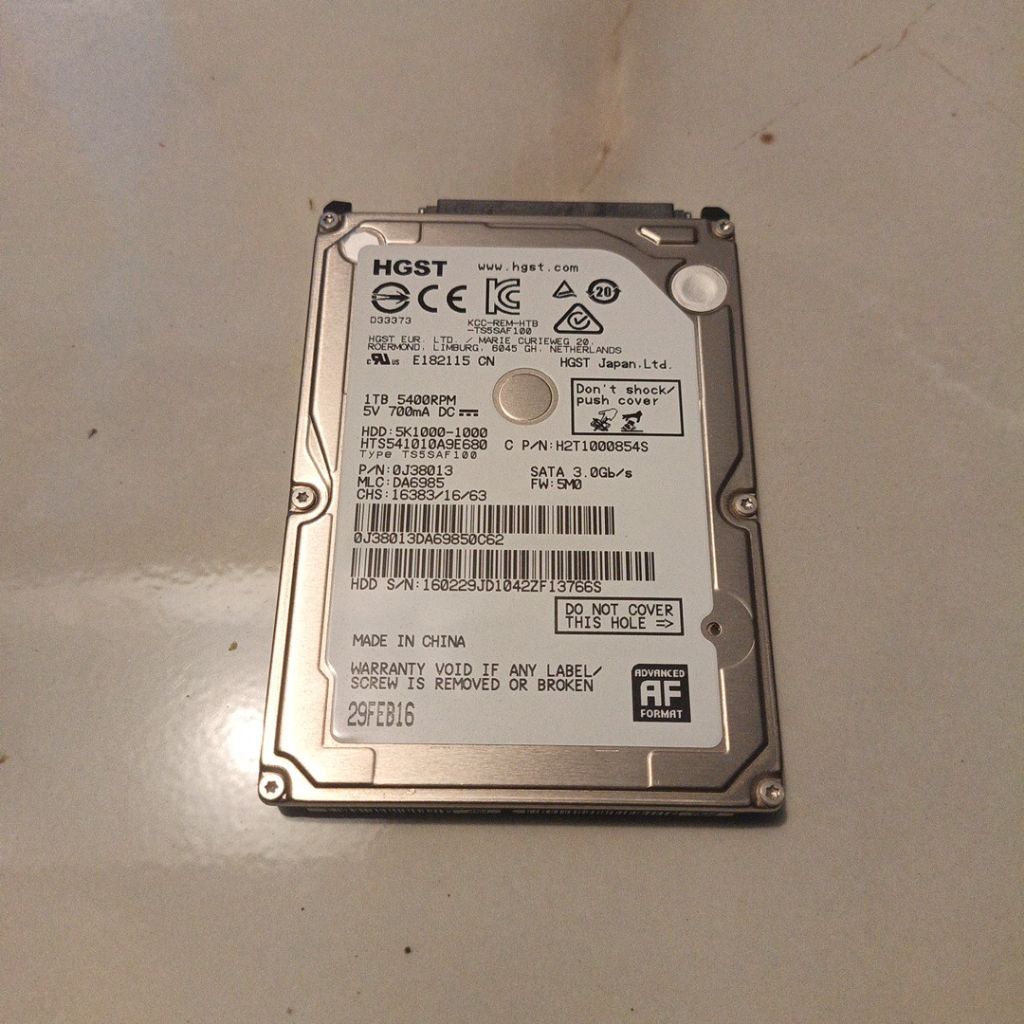 HARDISK HDD 2.5 INCH 1TB HGST PS4 PS3 PC LAPTOP