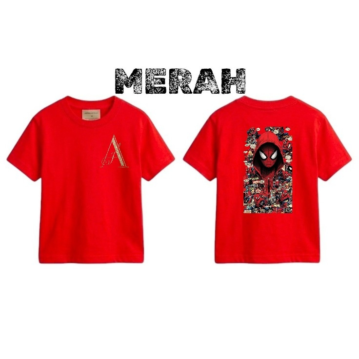 ADTco Kidswear - Baju Kaos Distro Anak Laki laki Premium Umur 1-12 Tahun Bahan Cotton Carded Motif S