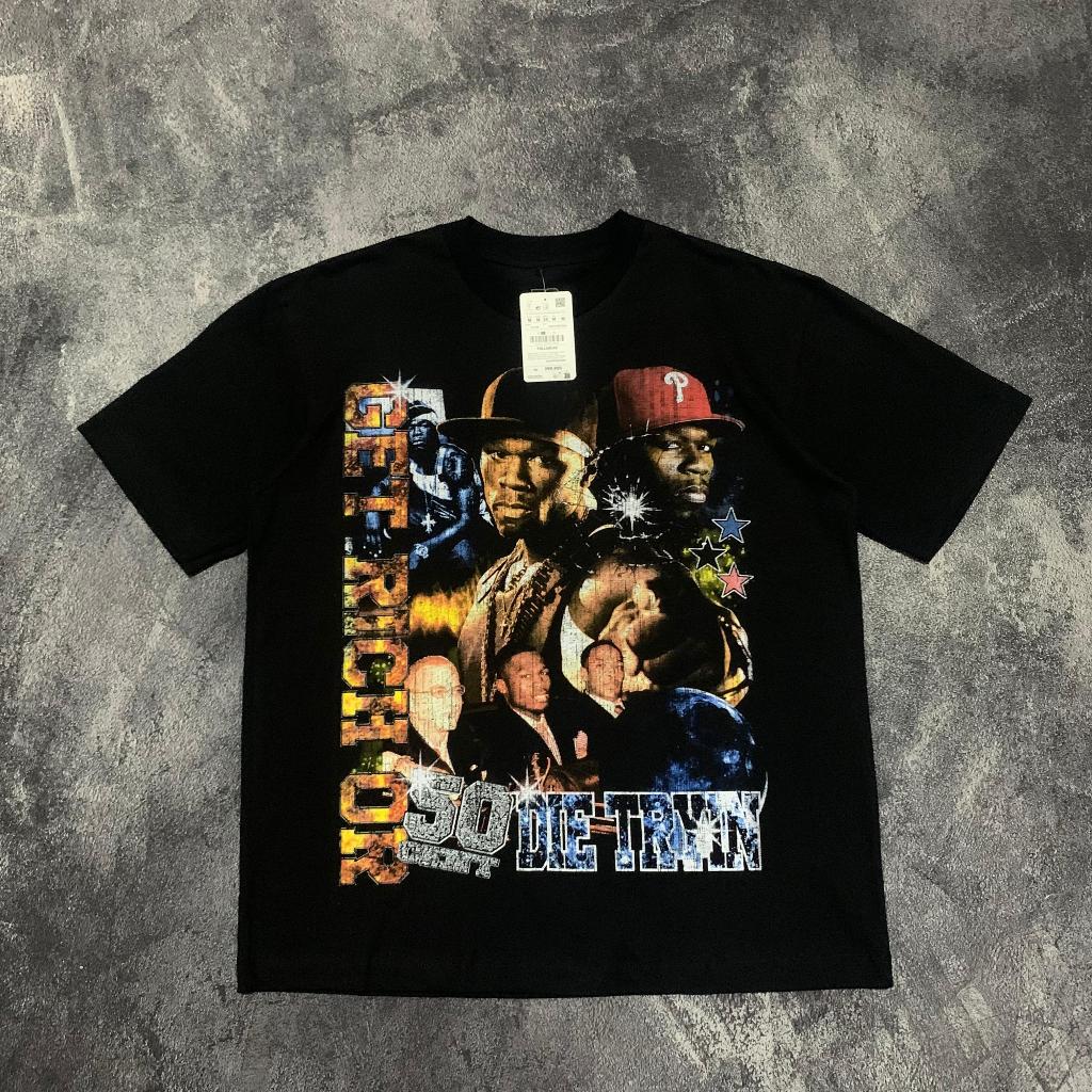 Kaos 50 Cent Oversize T-Shirt 50 Cent Oversize Black 20s New