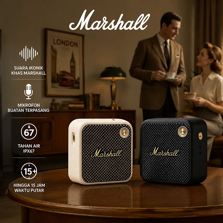 Marshall Mini Bluetooth Speaker Karaoke Boombox || Portable Bluetooth Speaker With Dual Mic Karaoke