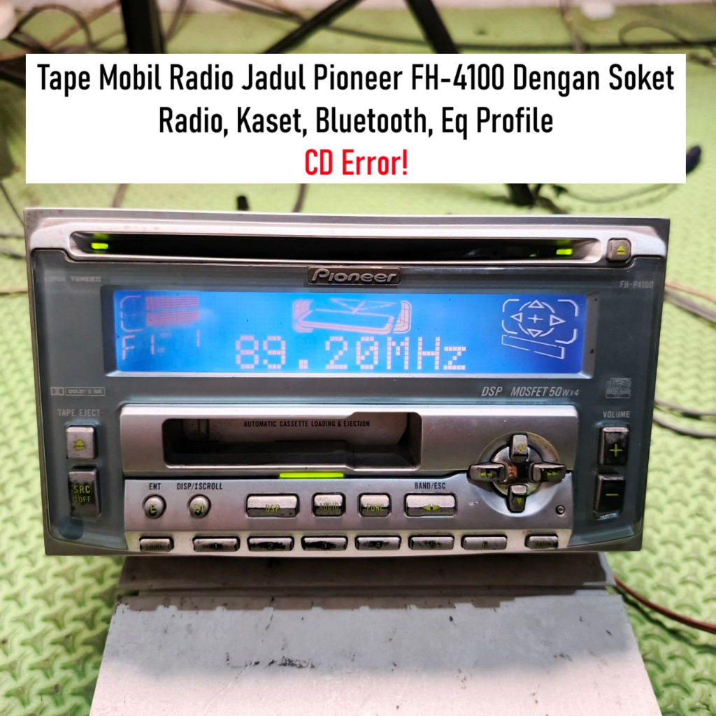 Radio Kaset Mobil Jadul Pioneer FH-4100 | Tape Mobil Jadul | Sudah Bluetooth | Dengan Soket