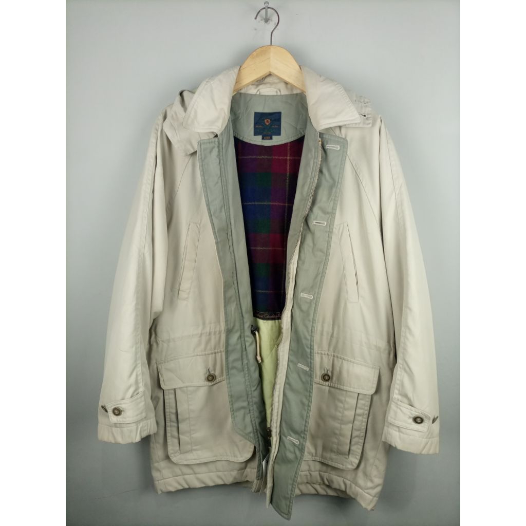 Jaket Elspia Comfort Original Parka Kanvas Tebal Vintage_Krem_Size Masuk XL