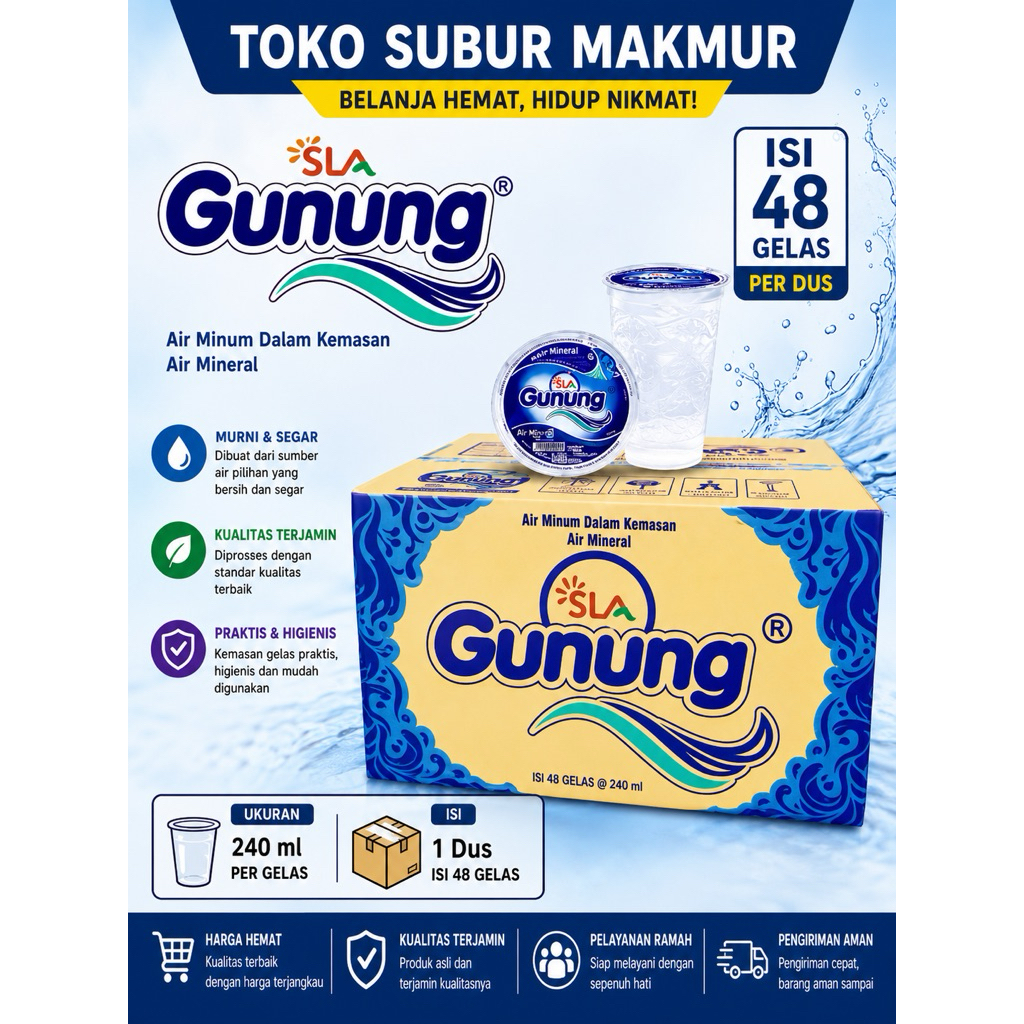 Air Gunung Gelas 1 DUS isi 48 - INSTAN CILEGON