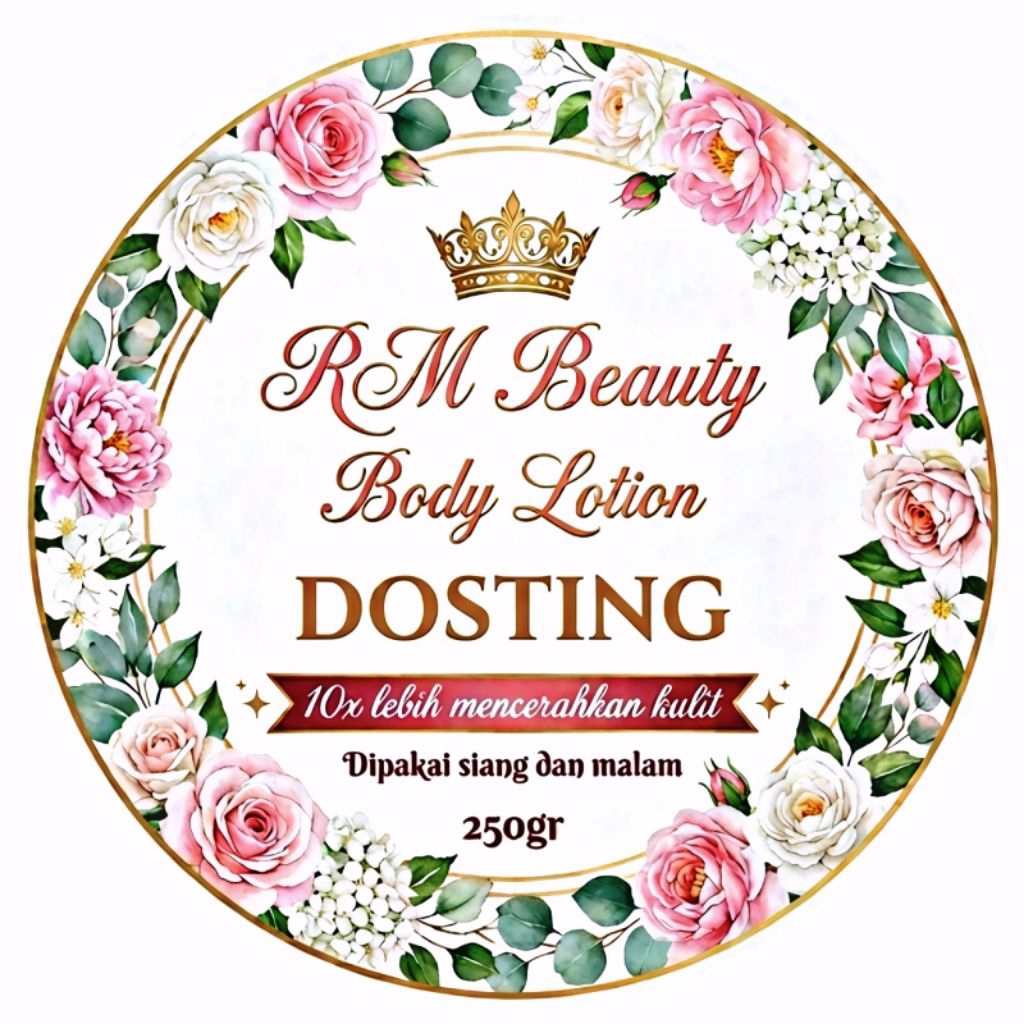 (ISI 100 PCS) STICKER HB HANDBODY LOTION CUSTOM MOTIF BUNGA