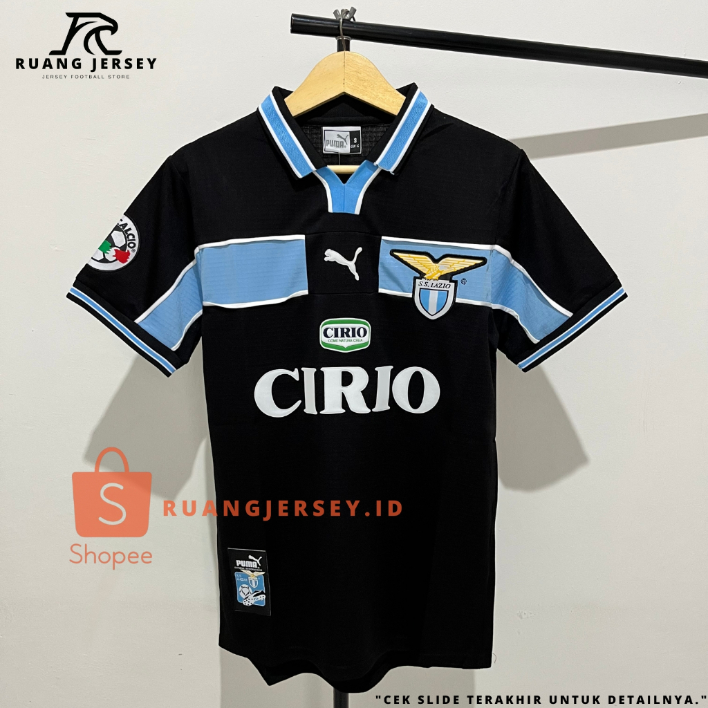 Jersey Sepak Bola Retro Classic Lazio Away 1998/1999 Baju Sepak Bola Pria Dewasa