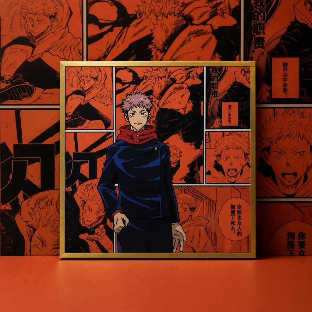 YUJI ITADORI JUJUTSU KAISEN SHIKISHI COLORED ART PAPER JJK KARTU TCG/CCG CARD COLLECTION POSTCARD