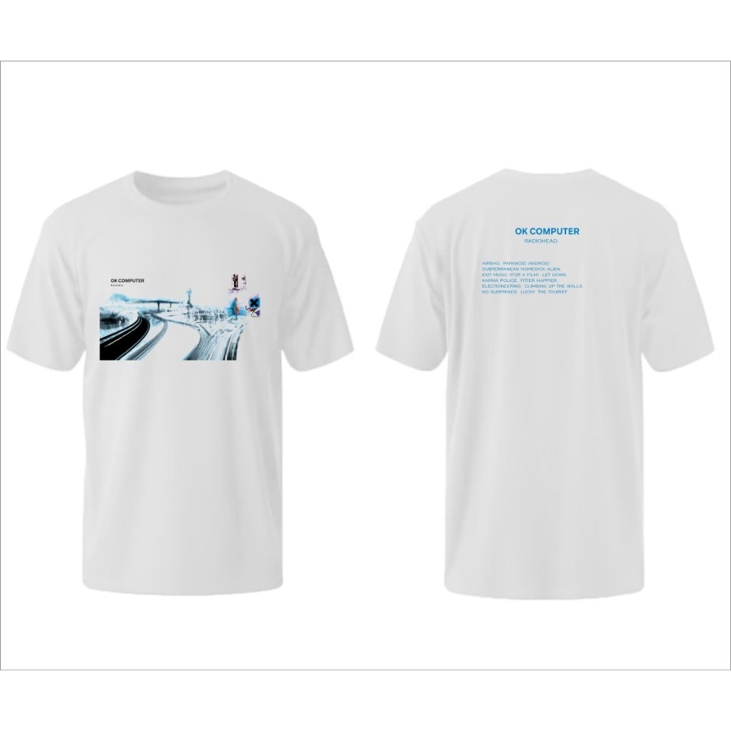 Kaos radiohead ok computer putih
