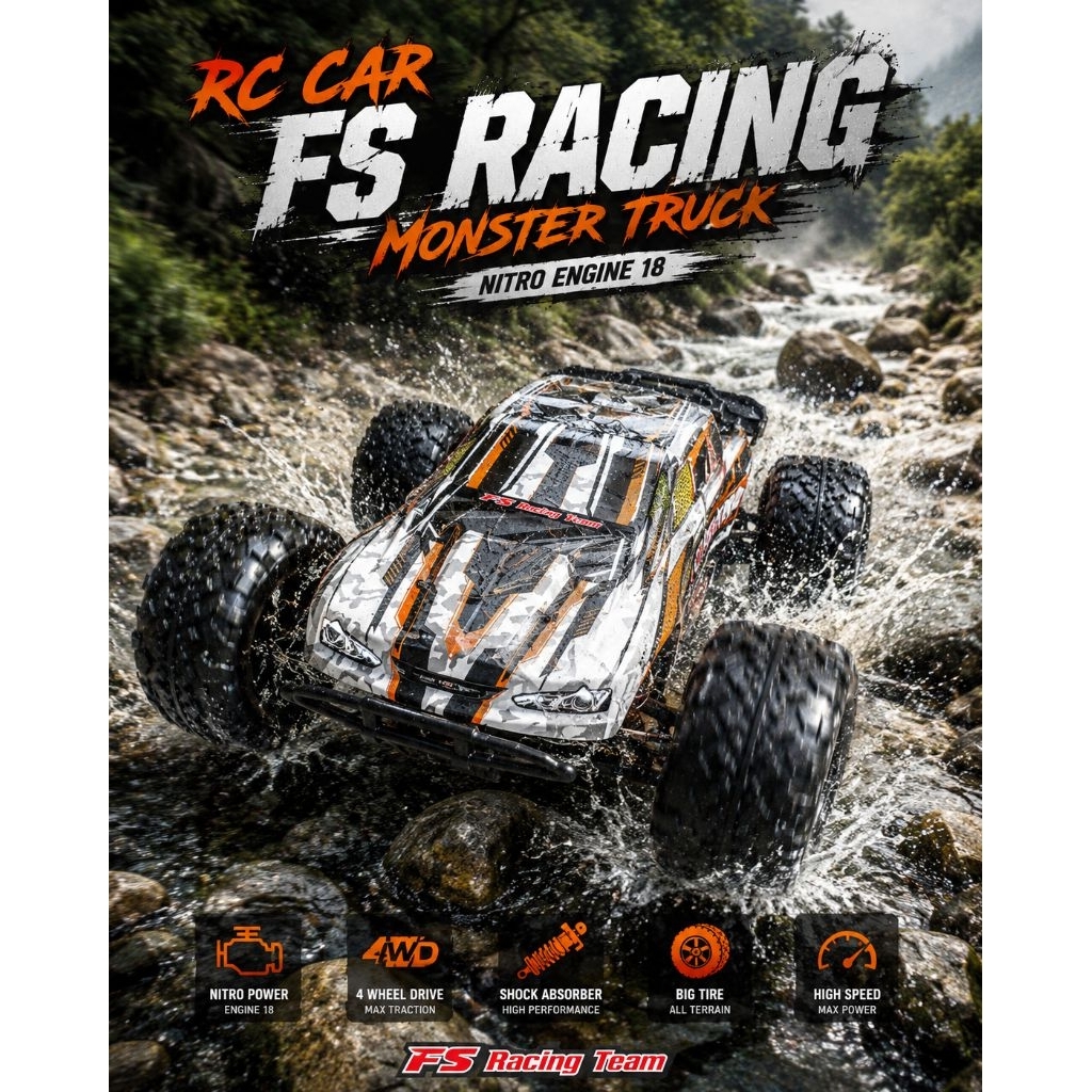 Rc Car FS Racing 1/10 Nitro RTR Monster Truck