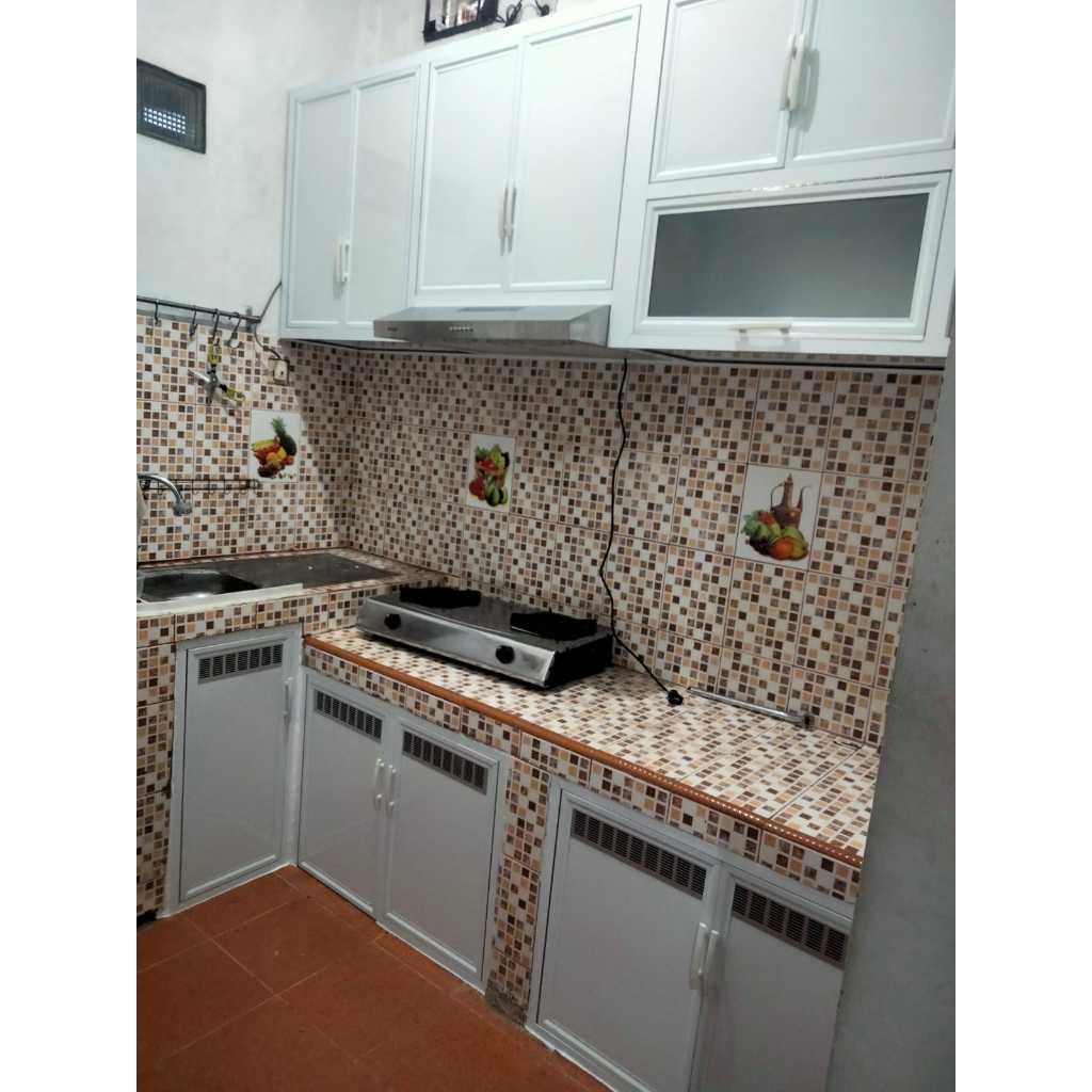 KITCHEN SET ALUMUNIUM PUTIH CUSTOM