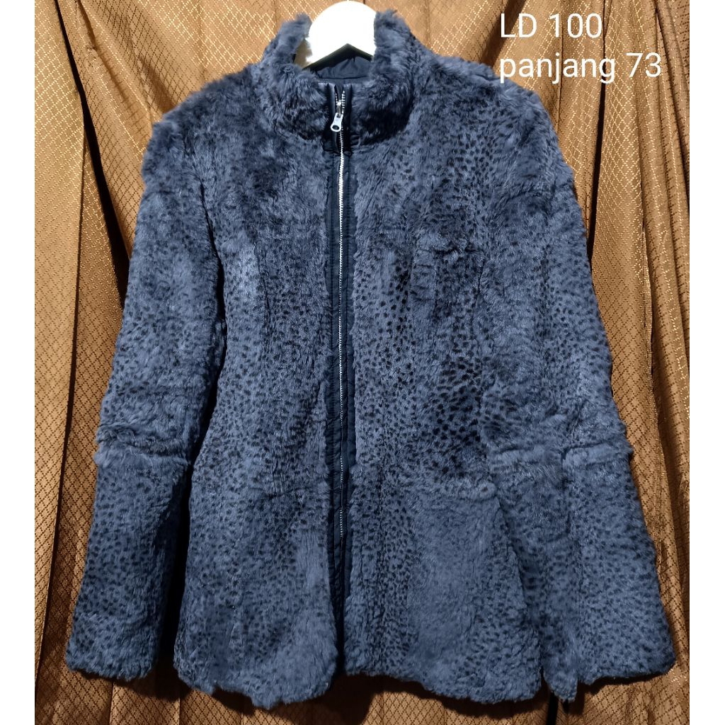 fur rabbit coat coat fur rabbit coat winter bulu kelinci coat leopard coat bolbal bulu coat leopard 