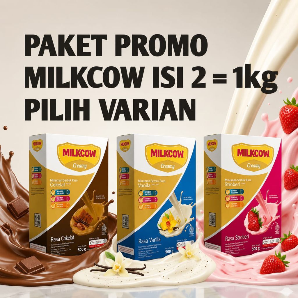 (paket hemat 2pcs) MILKCOW Susu Full Cream 500gr Original | Susu Tinggi Kalsium Anak