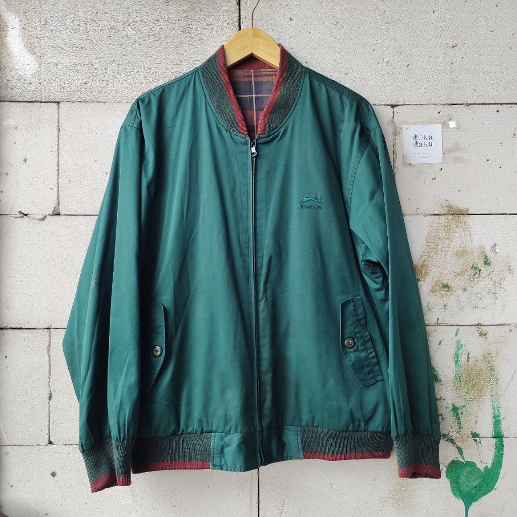 Slazenger Reversible Bomber Jacket Casual Tebal Bolak-balik