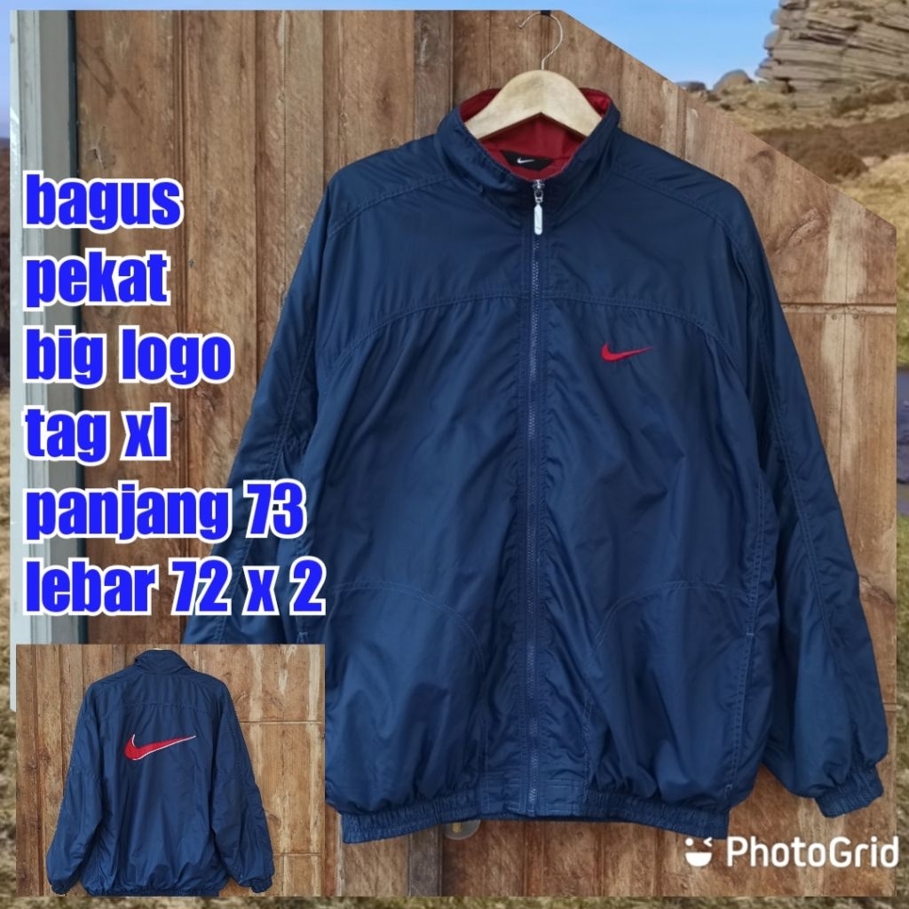 jaket windbreaker vintage nike big logo besar jumbo