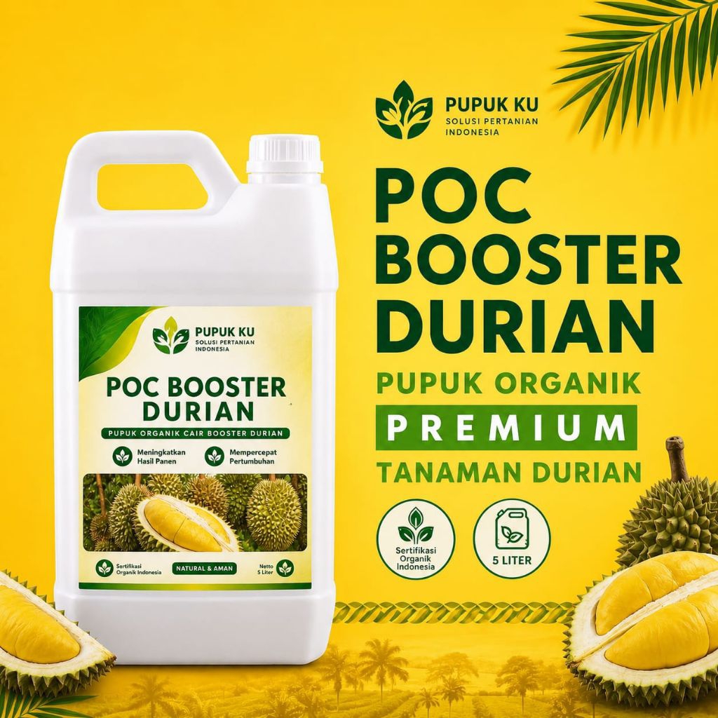 Pupuk Organik Cair Durian Cepat Berbuah Lebat Tidak Rontok Bunga Booster Durian Montong 5 liter