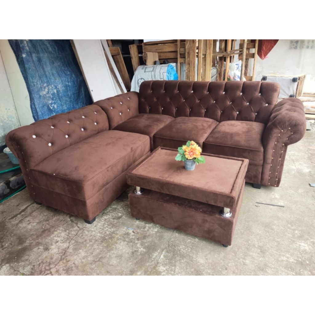 Sofa Sancu/Sofa L Putus/Sofa sudut minimalis/sofa Modern Termurah Terlaris Cirebon Brebes Tegal Pema