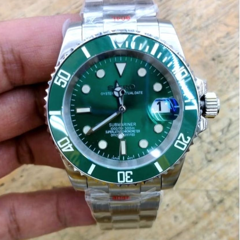 seiko mod green hulk nh35 movement automatic submarine